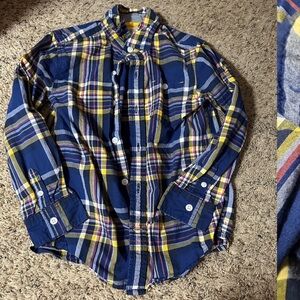Gymboree Blue and Yellow Plaid Button Down Shirt
